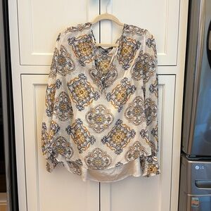 WHBM Patterned Long Sleeve Blouse